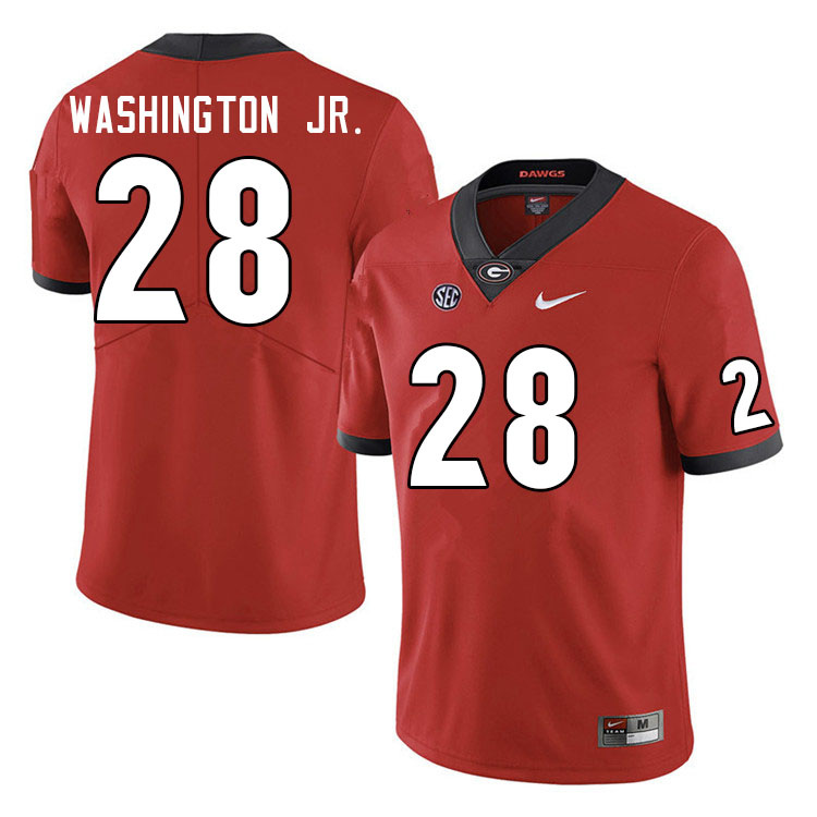 Georgia Bulldogs #28 Marcus Washington Jr. College Football Jerseys Sale-Red